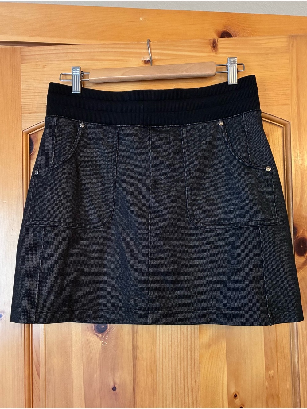 Athleta Black Mini Skort with Ribbed Waistband